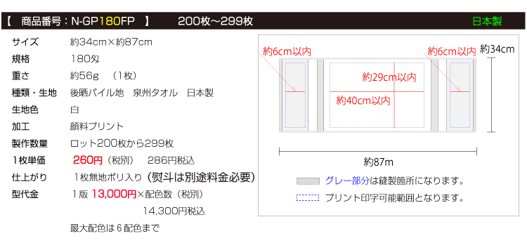 名入れ顔料プリントタオル
