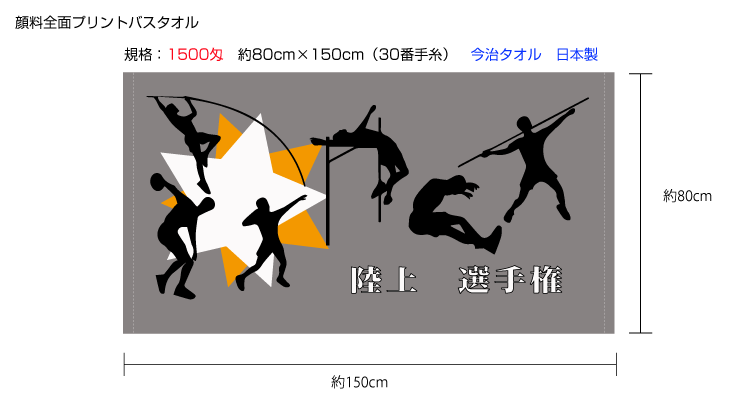 全面顔料プリントタオル