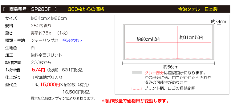フェイスタオル300枚から